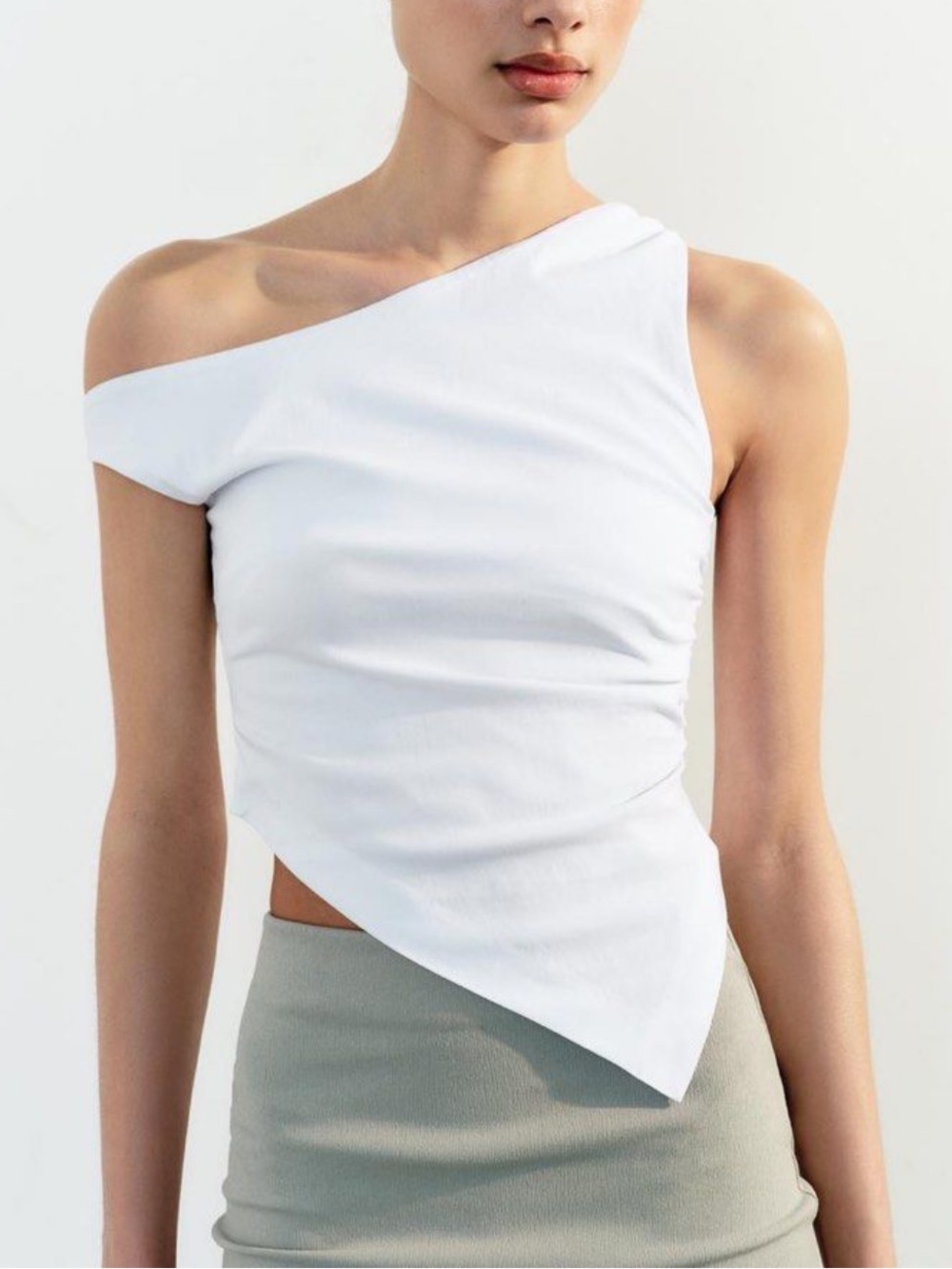 Zara One Shoulder Asymmetric Top